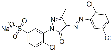 sodium 4-chloro-3-[4-[(2,5-dichlorophenyl)azo]-4,5-dihydro-3-methyl-5-oxo-1H-pyrazol-1-yl]benzenesulphonate 结构式