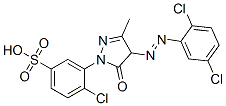 4-chloro-3-[4-[(2,5-dichlorophenyl)azo]-4,5-dihydro-3-methyl-5-oxo-1H-pyrazol-1-yl]benzenesulphonic acid Struktur