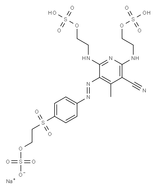 4-methyl-2,6-bis[[2-(sulphooxy)ethyl]amino]-5-[[4-[[2-(sulphooxy)ethyl]sulphonyl]phenyl]azo]nicotinonitrile, sodium salt Structure