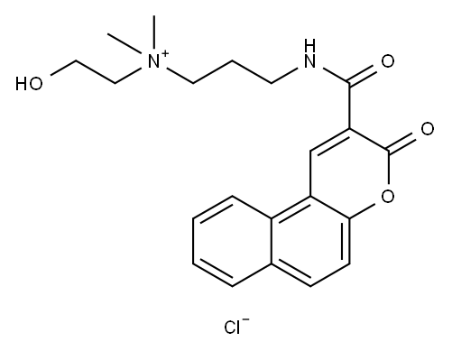 (2-hydroxyethyl)dimethyl[3-[[(3-oxo-3H-naphtho[2,1-b]pyran-2-yl)carbonyl]amino]propyl]ammonium chloride Structure