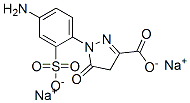 1-[4-アミノ-2-(ソジオスルホ)フェニル]-4,5-ジヒドロ-5-オキソ-1H-ピラゾール-3-カルボン酸ナトリウム 化学構造式