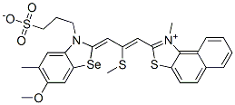 2-[3-[6-甲氧基-5-甲基-3-(3-磺酰胺丙基)-3H-苯并硒唑-2-亚基]-2-甲硫基-1-丙烯基]-1-甲基萘[1,2-D]噻唑鎓 结构式