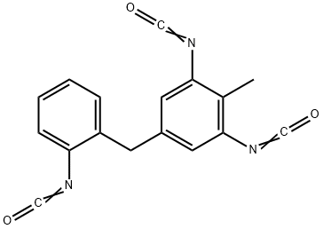 1,3-ジイソシアナト-2-メチル-5-[(2-イソシアナトフェニル)メチル]ベンゼン 化学構造式
