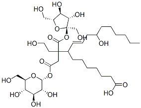 beta-D-fructofuranosyl alpha-D-glucopyranoside, mono[3-(4-hydroxydec-1-enyl) 2-(2-hydroxyethyl) 9-hydrogen nonane-1,2,9-tricarboxylate] 结构式