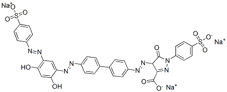 4-[[4'-[[2,4-dihydroxy-5-[(4-sulphophenyl)azo]phenyl]azo][1,1'-biphenyl]-4-yl]azo]-4,5-dihydro-5-oxo-1-(4-sulphophenyl)-1H-pyrazole-3-carboxylic acid, sodium salt|