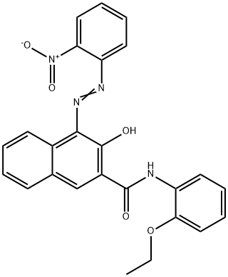 N-(2-エトキシフェニル)-3-ヒドロキシ-4-[(2-ニトロフェニル)アゾ]-2-ナフタレンカルボアミド 化学構造式