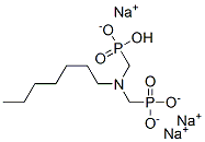 trisodium hydrogen [(heptylimino)bis(methylene)]bisphosphonate Struktur
