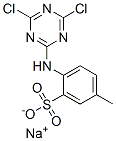 sodium 4-[(4,6-dichloro-1,3,5-triazin-2-yl)amino]toluene-3-sulphonate Struktur