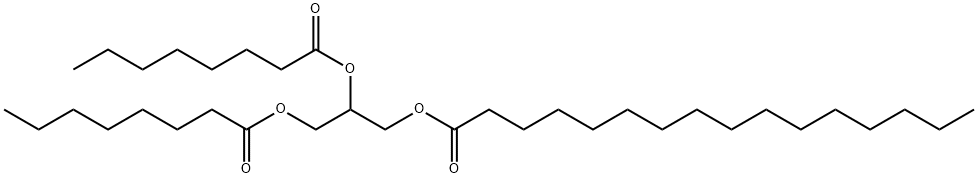 パルミチン酸2,3-ビス[(1-オキソオクチル)オキシ]プロピル 化学構造式