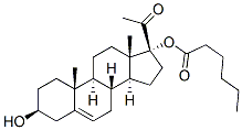 3beta,17-dihydroxypregn-5-en-20-one 17-hexanoate Structure