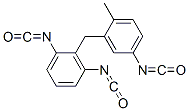 2-[(5-isocyanato-2-methylphenyl)methyl]-m-phenylene diisocyanate Struktur