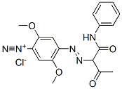 2,5-dimethoxy-4-[[2-oxo-1-[(phenylamino)carbonyl]propyl]azo]benzenediazonium chloride Struktur