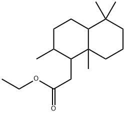 デカヒドロ-2,5,5,8a-テトラメチル-1-ナフタレン酢酸エチル 化学構造式