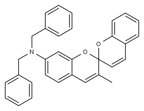 N,N-dibenzyl-3-methyl-2,2'-spirobi[2H-1-benzopyran]-7-amine 结构式