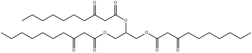 トリス(3-オキソデカン酸)1,2,3-プロパントリイル 化学構造式