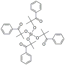 2,2',2'',2'''-[シランテトライルテトラキス(オキシ)]テトラキス[2-メチル-1-フェニル-1-プロパノン] 化学構造式