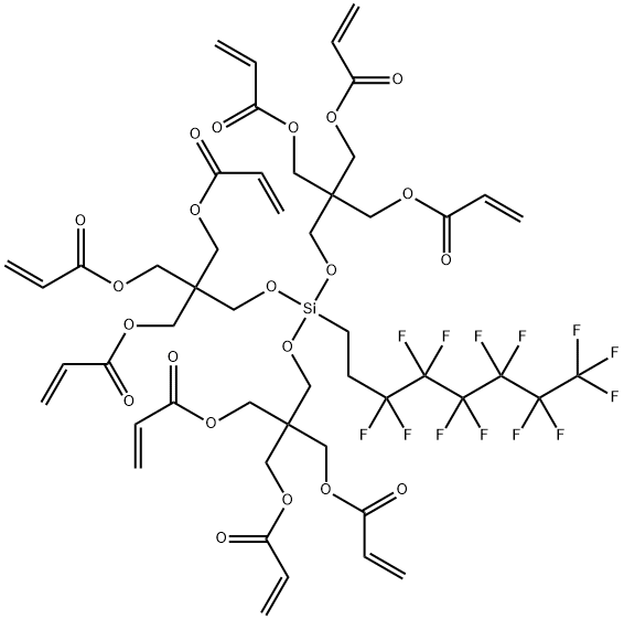 2-[(acryloyloxy)methyl]-2-[[[bis[3-(acryloyloxy)-2,2-bis[(acryloyloxy)methyl]propoxy](3,3,4,4,5,5,6,6,7,7,8,8,8-tridecafluorooctyl)silyl]oxy]methyl]propane-1,3-diyl diacrylate Struktur
