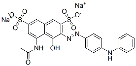 5-acetamido-3-[[4-(anilino)phenyl]azo]-4-hydroxynaphthalene-2,7-disulphonic acid, sodium salt Struktur