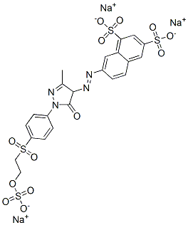 7-[[4,5-dihydro-3-methyl-5-oxo-1-[4-[[2-(sulphooxy)ethyl]sulphonyl]phenyl]-1H-pyrazol-4-yl]azo]naphthalene-1,3-disulphonic acid, sodium salt Structure