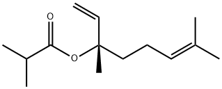 2-メチルプロパン酸(1S)-1-エテニル-1,5-ジメチル-4-ヘキセニル 化学構造式