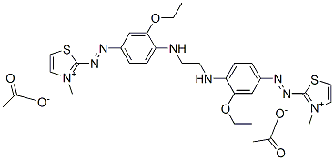 2,2'-[ethylenebis[imino(3-ethoxy-4,1-phenylene)azo]]bis[3-methylthiazolium] diacetate Structure