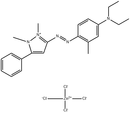 bis[3-[[4-(diethylamino)-o-tolyl]azo]-1,2-dimethyl-5-phenyl-1H-pyrazolium] tetrachlorozincate Structure