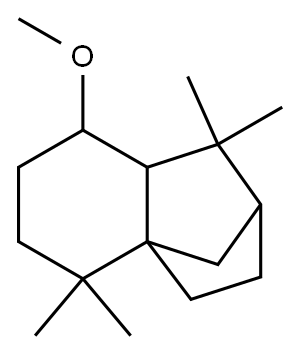 オクタヒドロ-8-メトキシ-1,1,5,5-テトラメチル-2H-2,4a-メタノナフタレン 化学構造式