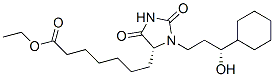 (4R)-3-[(R)-3-シクロヘキシル-3-ヒドロキシプロピル]-2,5-ジオキソ-4-イミダゾリジンヘプタン酸エチル 化学構造式