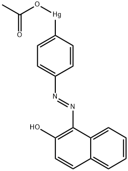 1-(4-アセトキシマーキュリフェニルアゾ)-2-ナフトール 化学構造式