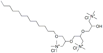 2-[2-hydroxy-3-(trimethylammonio)propoxy]-3-[1-[(tridecyloxy)methyl]-2-(trimethylammonio)ethoxy]propyltrimethylammonium trichloride Structure