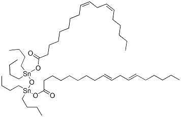 オキシビス[ジブチル[[(9Z,12Z)-1-オキソオクタデカ-9,12-ジエニル]オキシ]スタンナン] 化学構造式
