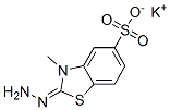 2-ヒドラゾノ-2,3-ジヒドロ-3-メチル-5-ベンゾチアゾールスルホン酸カリウム 化学構造式