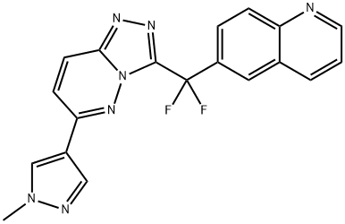 6-[二氟[6-(1-甲基-1H-吡唑-4-基)-1,2,4-噻唑并[4,3-B]吡嗪-3-基]甲基]-喹啉 结构式