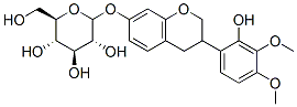 7,2'-dihydroxy-3',4'-dimethoxyisoflavane-7-O-glucoside Struktur