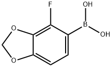 2-フルオロ-3,4-メチレンジオキシフェニルボロン酸 化学構造式