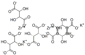 L-酒石酸/カリウム/ジルコニウム,(1:x:x) 化学構造式