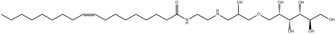 1-O-[2-hydroxy-3-[[2-[oleoylamino]ethyl]amino]propyl]-D-glucitol Structure