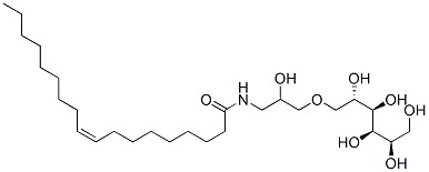 1-O-[2-ヒドロキシ-3-[(Z)-1-オキソ-9-オクタデセニルアミノ]プロピル]-D-グルシトール 化学構造式