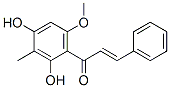 (E)-1-(2,4-ジヒドロキシ-6-メトキシ-3-メチルフェニル)-3-フェニル-2-プロペン-1-オン 化学構造式