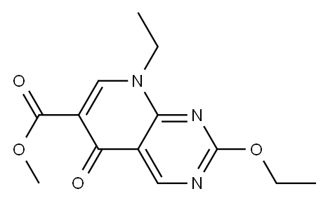 methyl 2-ethoxy-8-ethyl-5,8-dihydro-5-oxopyrido[2,3-d]pyrimidine-6-carboxylate Struktur