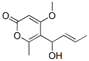 2H-Pyran-2-one, 5-(1-hydroxy-2-butenyl)-4-methoxy-6-methyl-, (E)-(+)- Structure