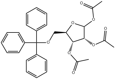 tri-O-acetyl-5-O-trityl-D-ribofuranose Structure