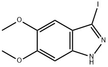 3-碘-5,6-二甲氧基-1H-吲唑 结构式