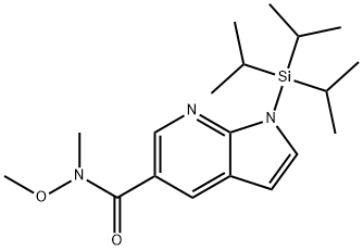 1-トリイソプロピルシラニル-1H-ピロロ[2,3-B]ピリジン-5-カルボン酸 メトキシ-メチル-アミド 化学構造式