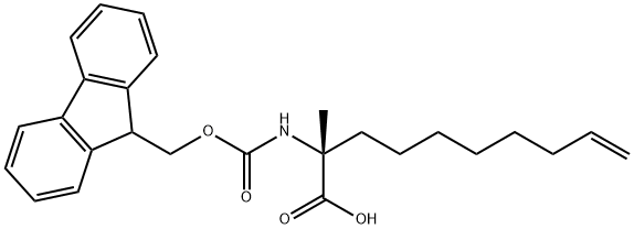 (2R)-2-N-芴甲氧羰基氨基-2-甲基-9-癸烯酸, 945212-26-0, 结构式