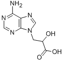 (+-)-6-Amino-alpha-hydroxy-9H-purine-9-propanoic acid Struktur