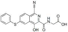 Glycine,  N-[[1-cyano-4-hydroxy-6-(phenylthio)-3-isoquinolinyl]carbonyl]- Struktur