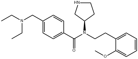4-[(二乙基氨基)甲基]-N-[2-(2-甲氧基苯基)乙基]-N-(3R)-3-吡咯烷基苯甲酰胺, 947303-87-9, 结构式