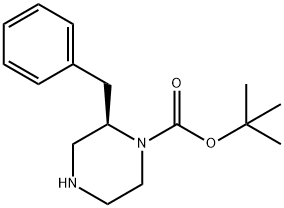 (R)-1-BOC-2-ベンジルピペラジン 化学構造式