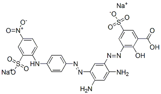 disodium hydrogen 3-[[2,4-diamino-5-[[4-[(4-nitro-2-sulphonatophenyl)amino]phenyl]azo]phenyl]azo]-5-sulphonatosalicylate 结构式